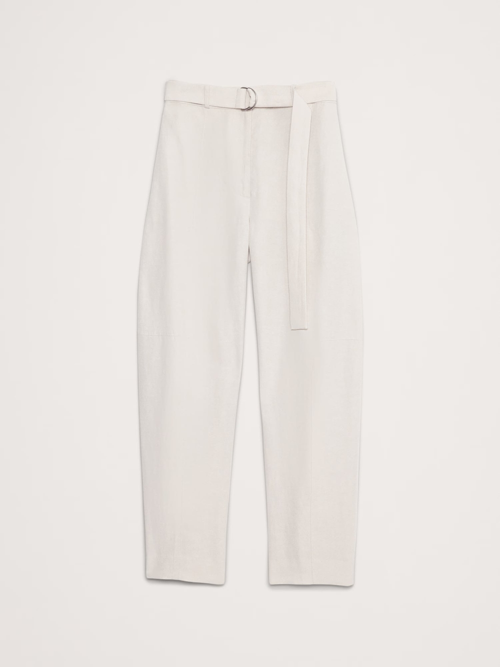 Banana Republic Cream High-Rise D-Ring Belt Tapered Trousers